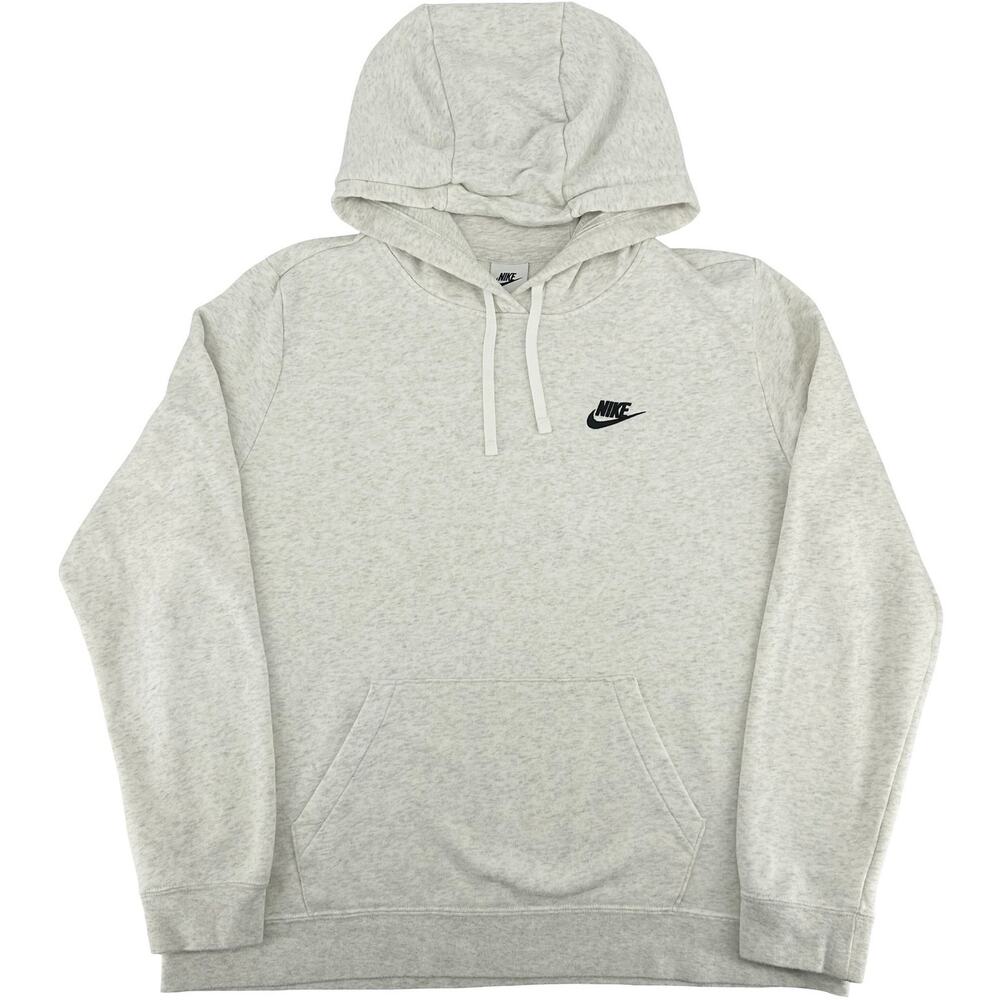 Womens Birch Heather/Black Nike Sportswear Club Fleece Pullover Hoodie XL DQ5793